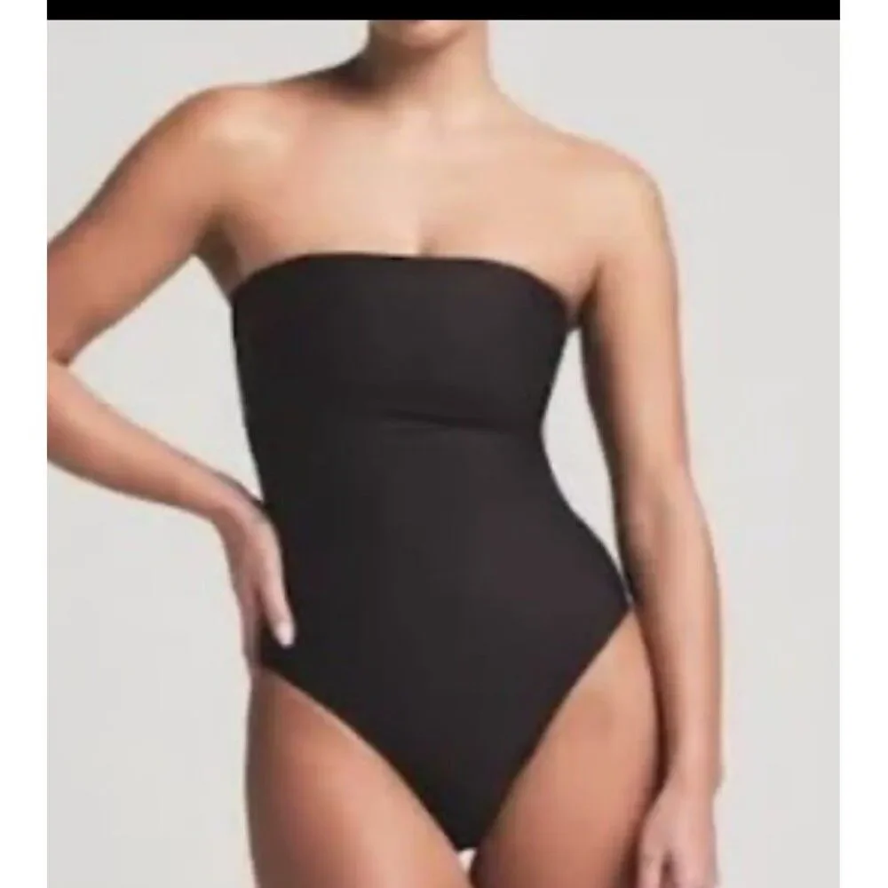 SIGNATURE SWIM STRAPLESS ONE PIECE Onyx Small